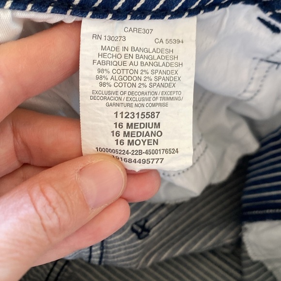 Vintage Lee denim shorts women’s 16 blue stripe EUC - Picture 4 of 4